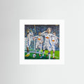 Leeds United football artwork celebrating Joel Piroe and modern Elland Road moments. Leeds United fine art print capturing football atmosphere, supporter passion and iconic celebrations. Contemporary football wall art for Leeds United fans.