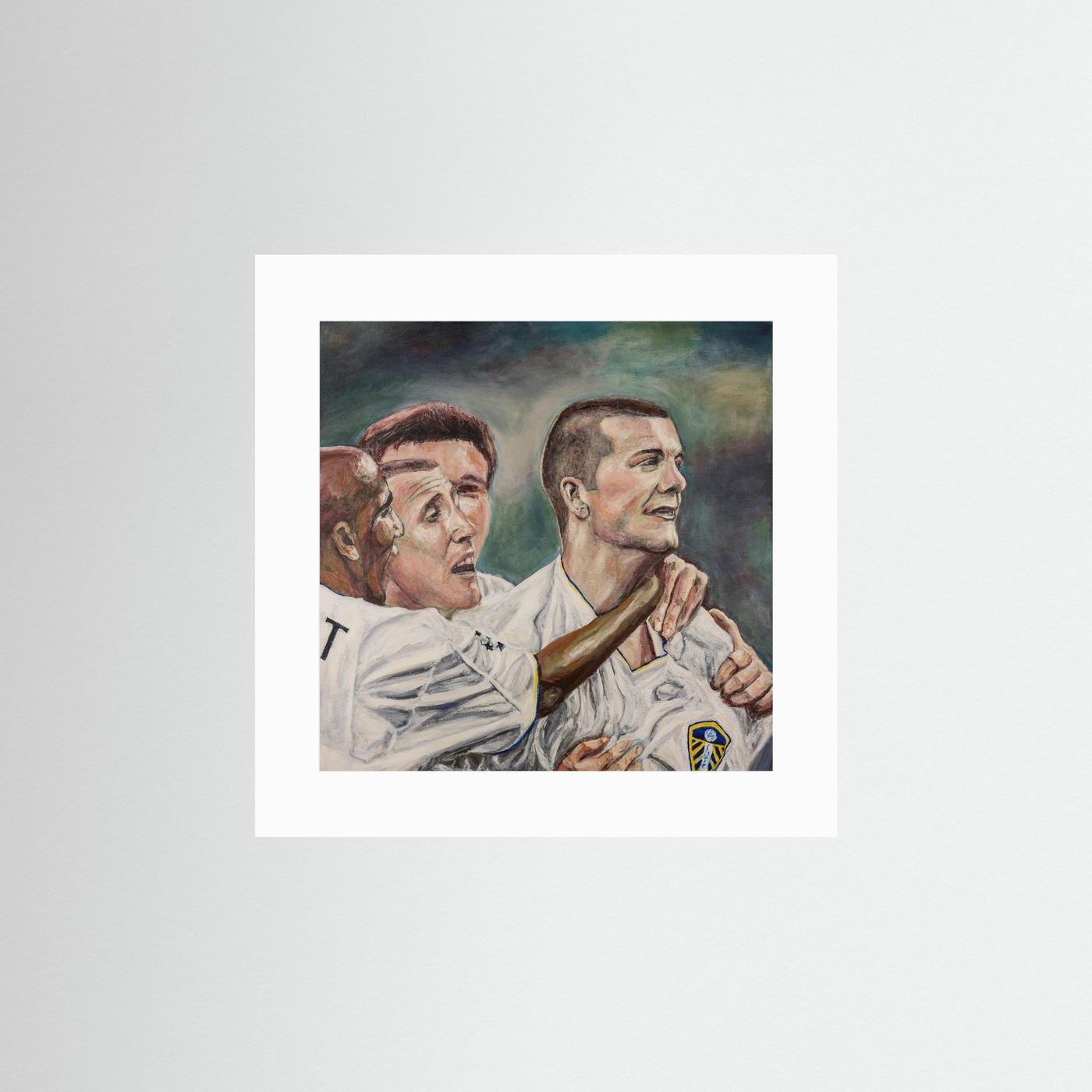 Leeds United art print inspired by the famous San Siro victory against AC Milan. Football artwork capturing iconic Leeds United moments, supporter emotion and historic European nights. Leeds United wall art and fine art print for football fans and collectors